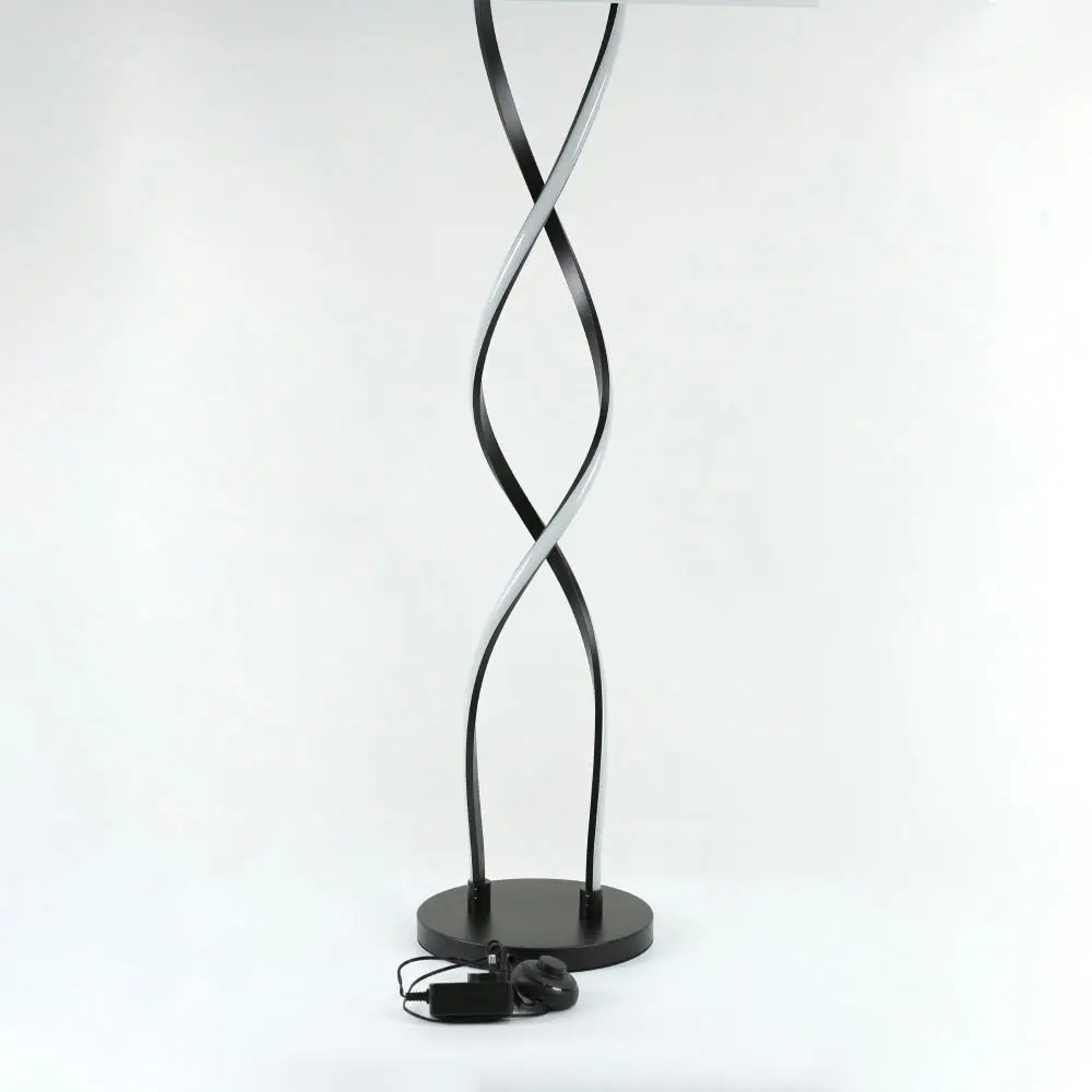 Margaret LED Modern Elegant Spiral Floor Lamp Reading Light - Black