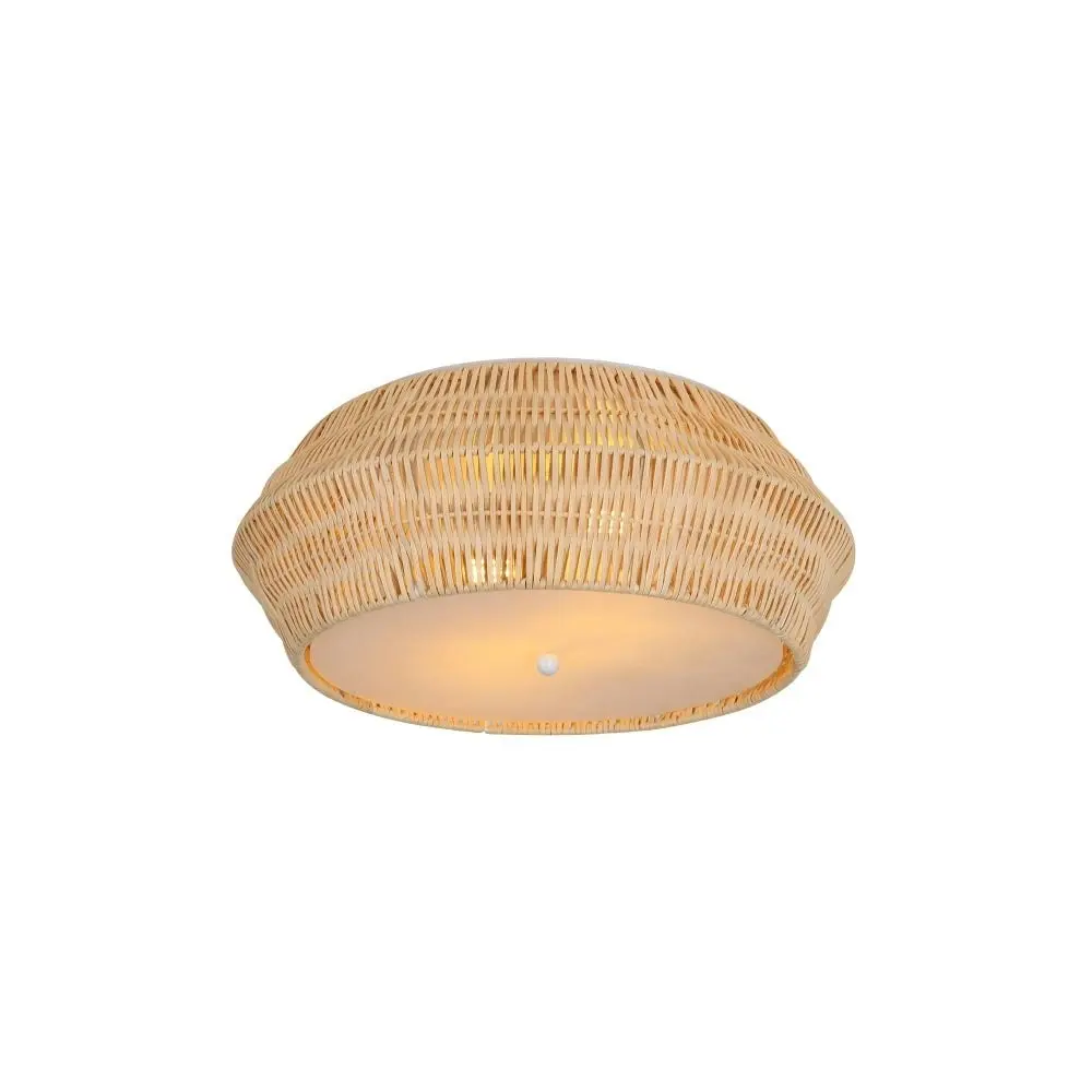 Halo Elegant Rustic Pendant Light Intricate Rattan Shade