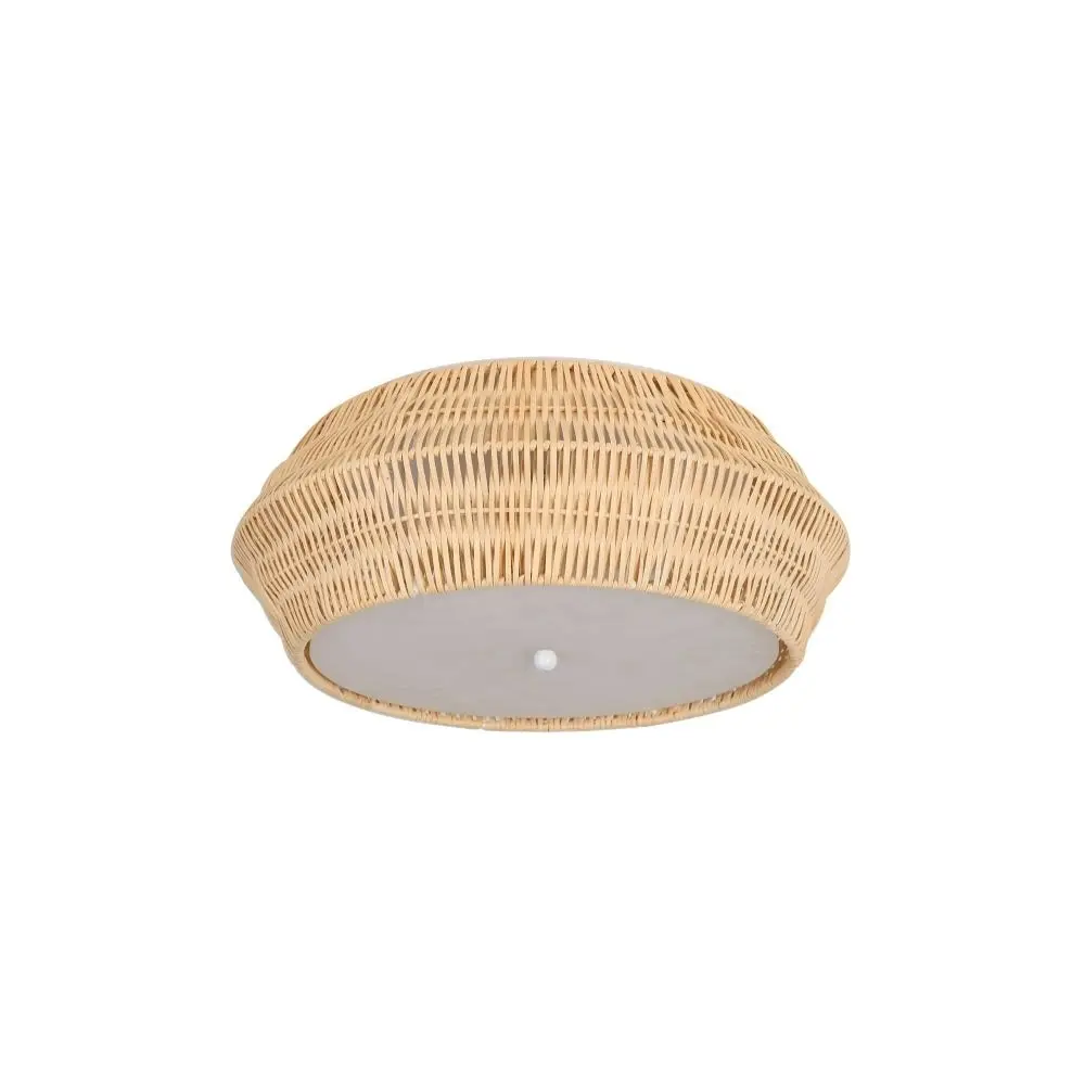 Halo Elegant Rustic Pendant Light Intricate Rattan Shade