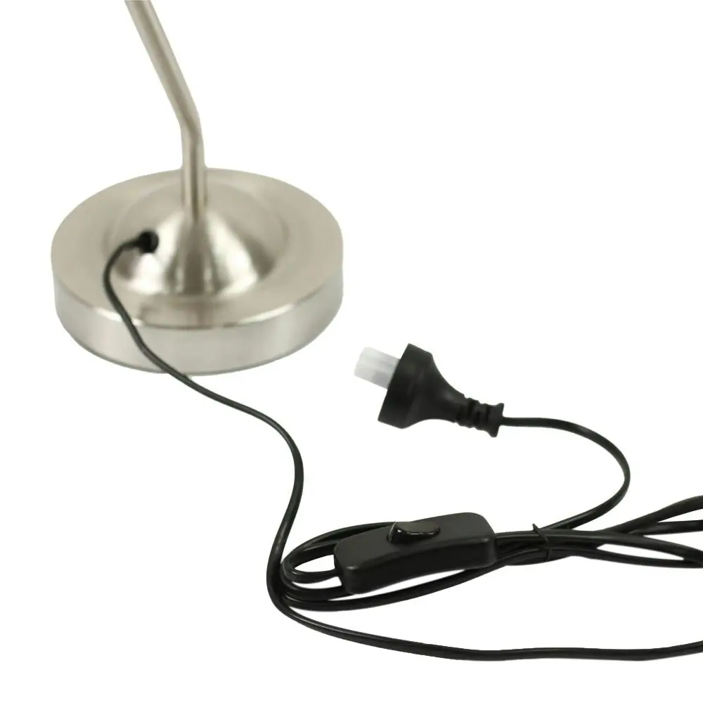 Intense Bright Classic Metal Table Desk Lamp Reading Light Adjustable Arms Metal Shade - Satin Chrome