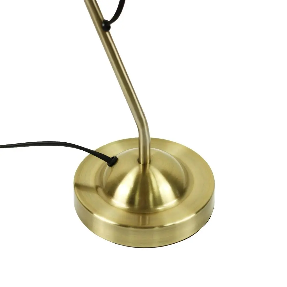 Intense Bright Classic Metal Table Desk Lamp Reading Light Adjustable Arms Metal Shade - Antique Brass