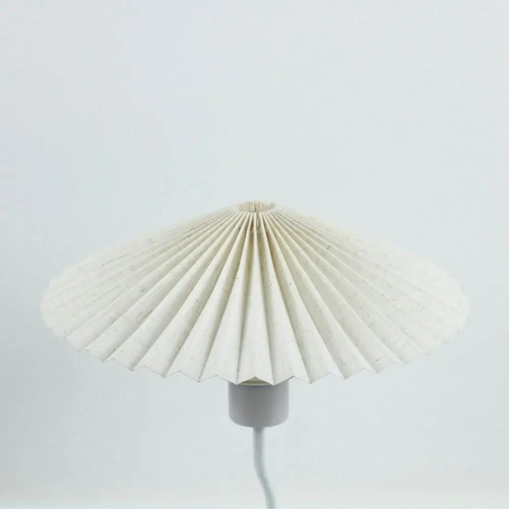 Glow Life Pleated Fabric Umbrella Shade Elegant Table Lamp Light - White Color