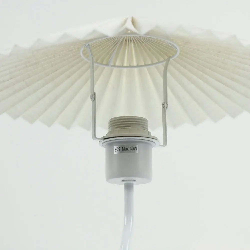 Glow Life Pleated Fabric Umbrella Shade Elegant Table Lamp Light - White Color