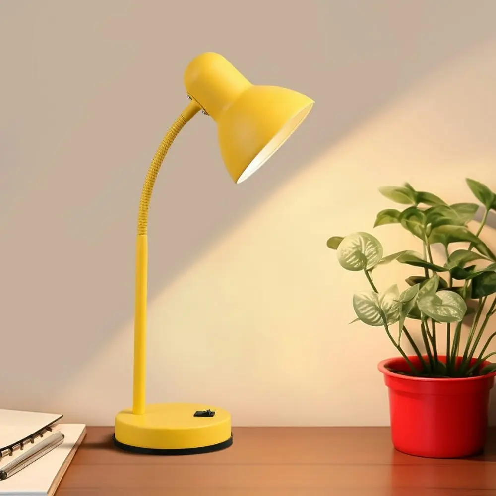 Day Peep Minimalist Classic Table Desk Office Lamp Light Metal Shade - Yellow