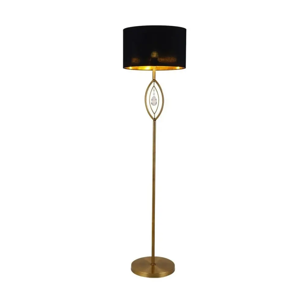 Victor Modern Elegant Free Standing Reading Light - Brass & Black