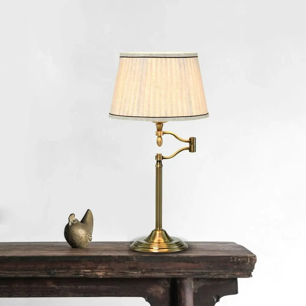 Kira Modern Elegant French Design Table Lamp Desk Light - Brass & Cream