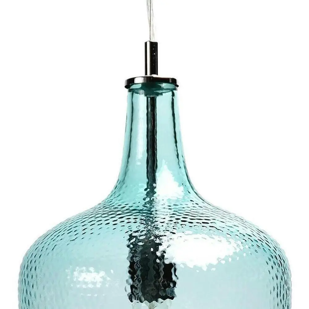 Lily Glass Shade Hanging Pendant Lamp - Aqua Blue