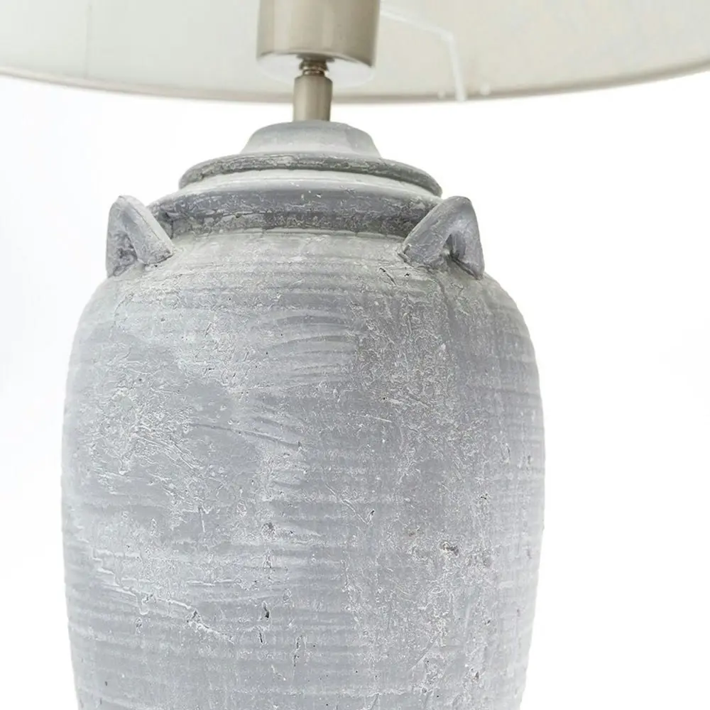 Dylan Antique Effect Ceramic Base Table Desk Lamp - Grey Shade