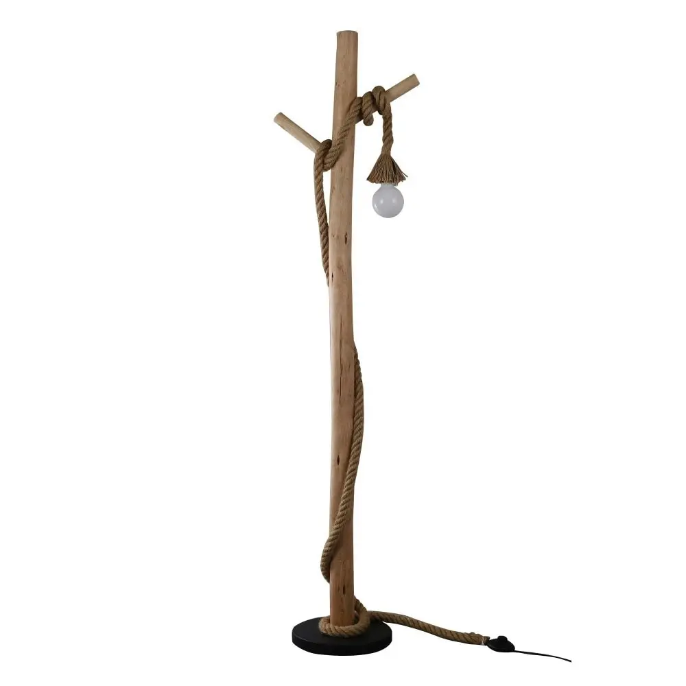 Birk Minimalist Wood Hanger Floor Lamp Light Natural