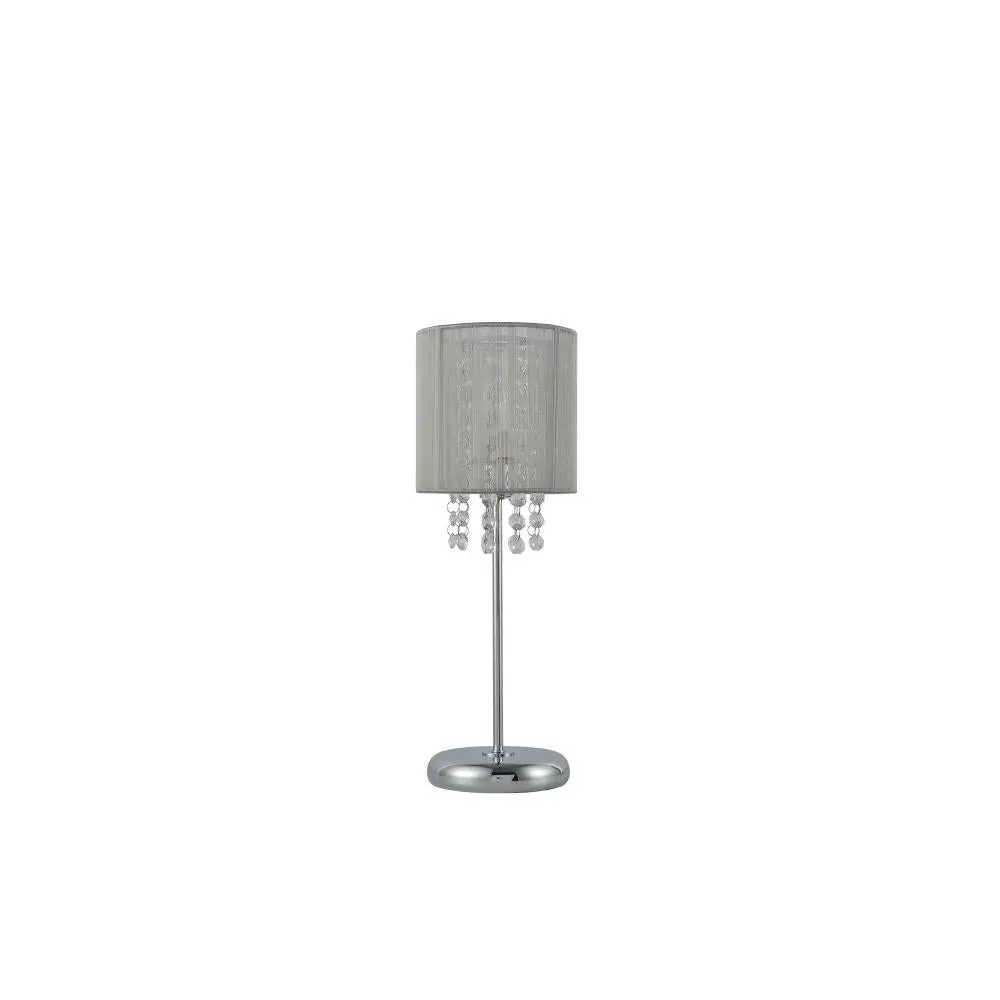 Troy Table Desk Lamp with Acrylic Drops Chrome Metal Base - Grey