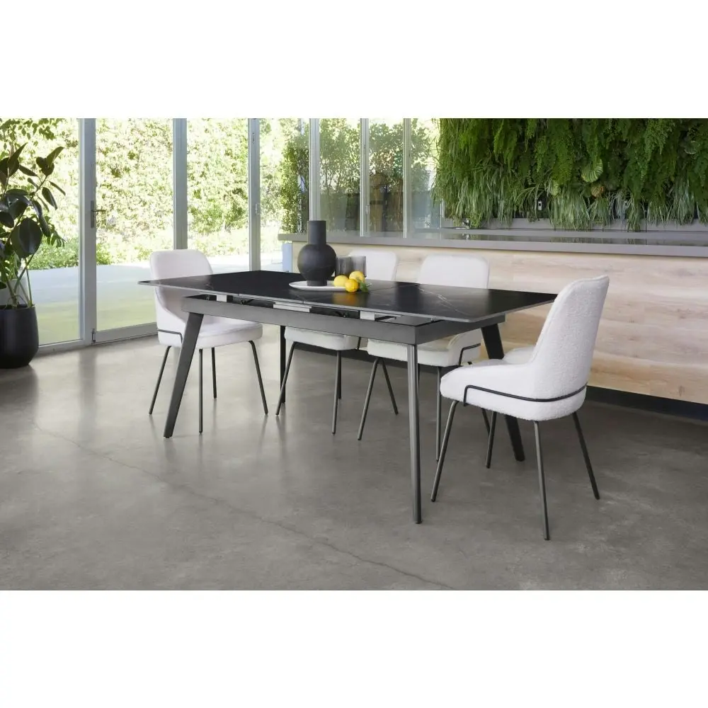 Raimon Furniture Edge Extension Ceramic Modern Kitchen Dining Table 160-200cm - Shakespeare Black