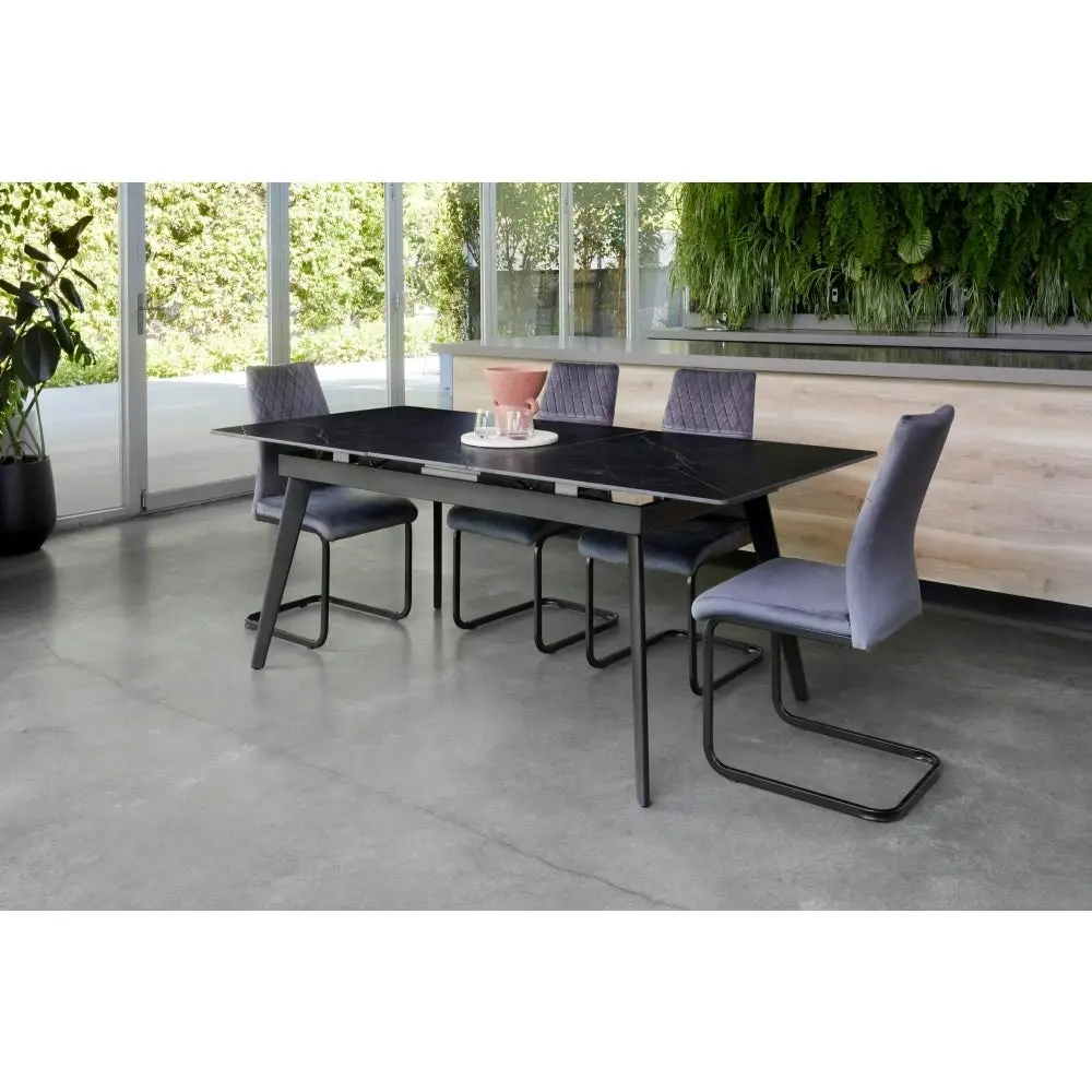 Raimon Furniture Edge Extension Ceramic Modern Kitchen Dining Table 160-200cm - Shakespeare Black