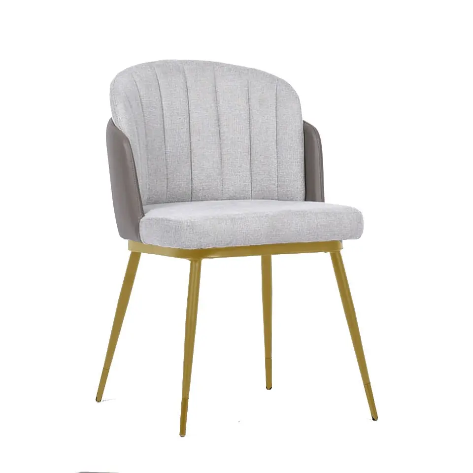 HomeStar Set Of 2 Royale Velvet Fabric Kitchen Dining Chair W/ Gold Tip Legs - Grey