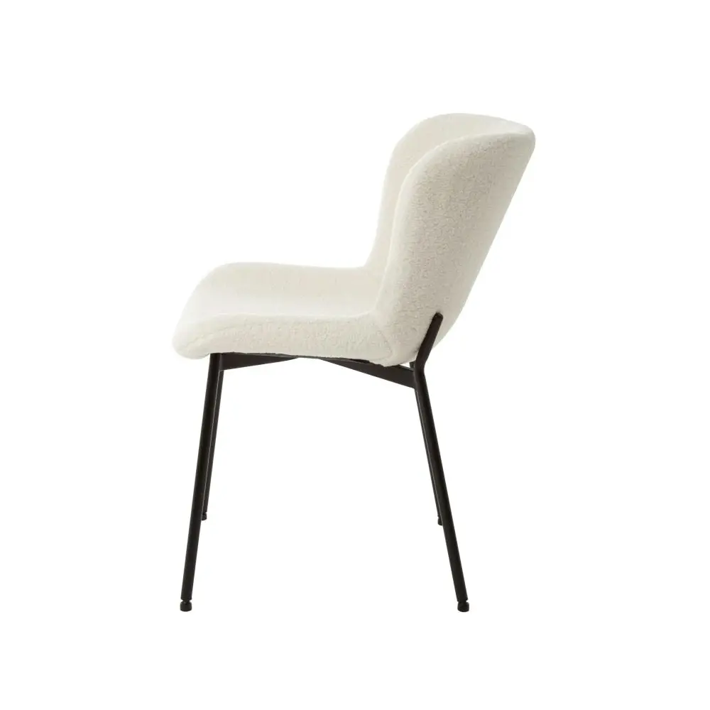 Raimon Furniture Set Of 2 Stevie Fabric Modern Kitchen Dining Chair - White