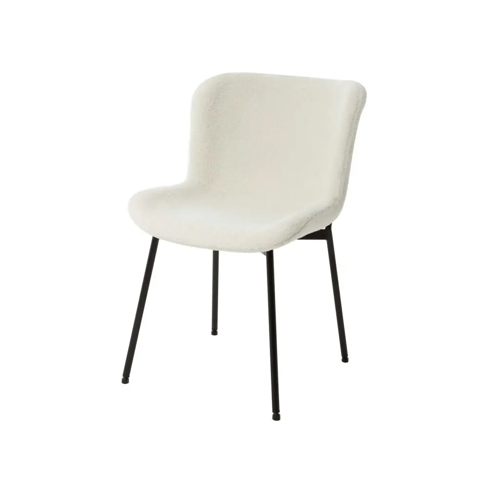 Raimon Furniture Set Of 2 Stevie Fabric Modern Kitchen Dining Chair - White