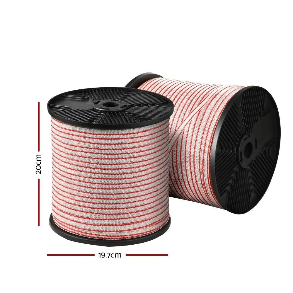 Electric Fence Wire 400M Tape Fencing Roll Energiser Poly Stainless Steel