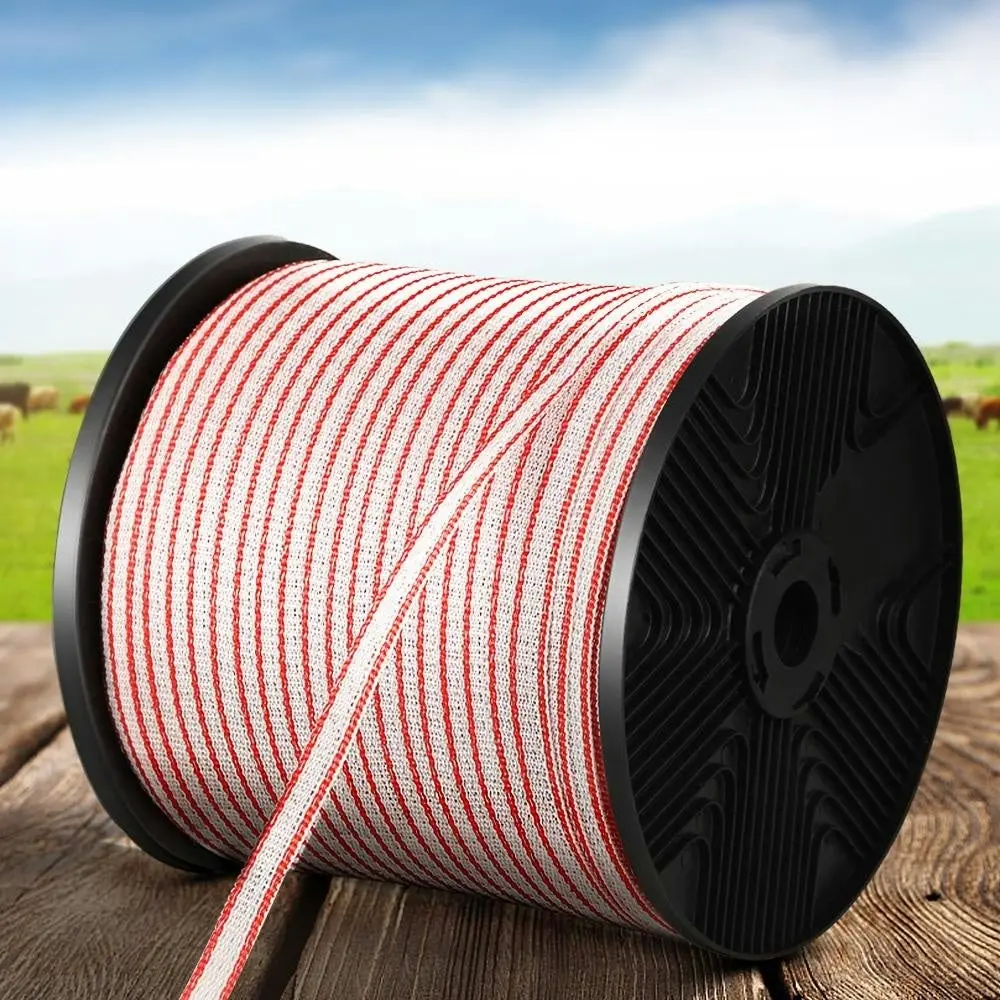 Electric Fence Wire 400M Tape Fencing Roll Energiser Poly Stainless Steel