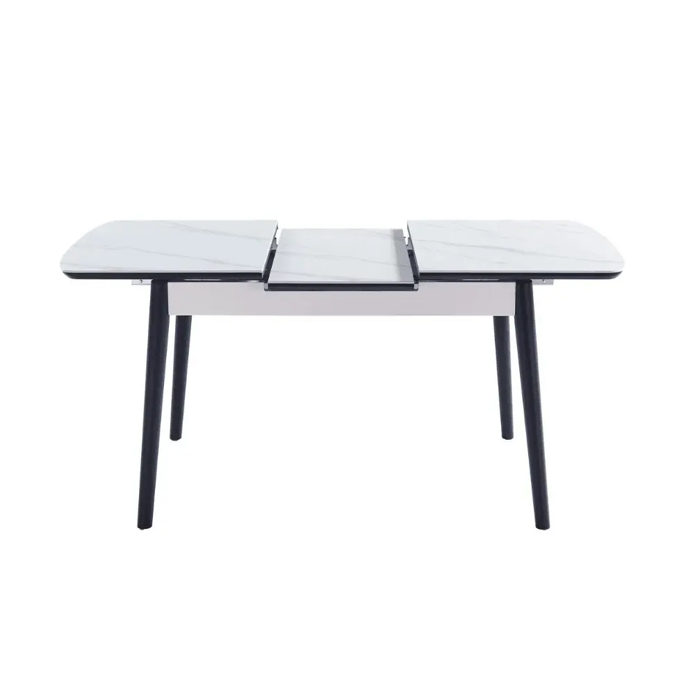 Raimon Furniture Janice Extension Rectangular Dining Table 120-140cm - Snow White Ceramic