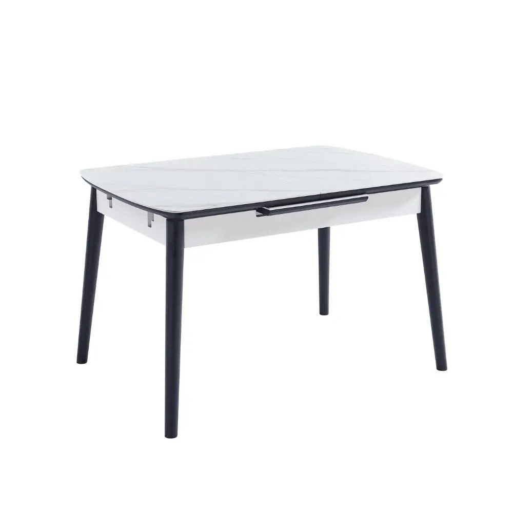 Raimon Furniture Janice Extension Rectangular Dining Table 120-140cm - Snow White Ceramic