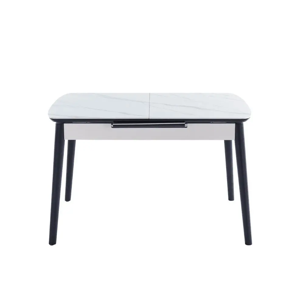 Raimon Furniture Janice Extension Rectangular Dining Table 120-140cm - Snow White Ceramic