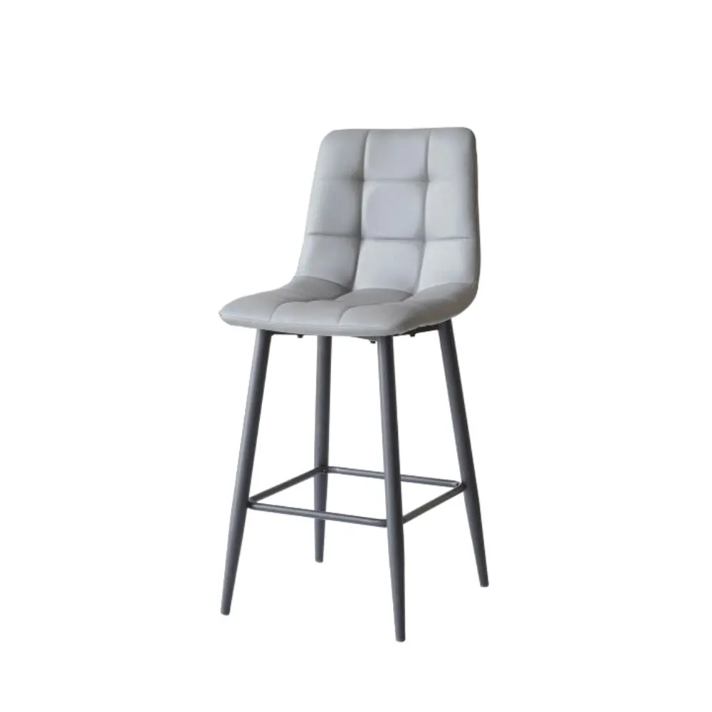 Raimon Furniture Set Of 2 Reese Modern Eco Leather Kitchen Counter Bar Stool 65cm - Grey