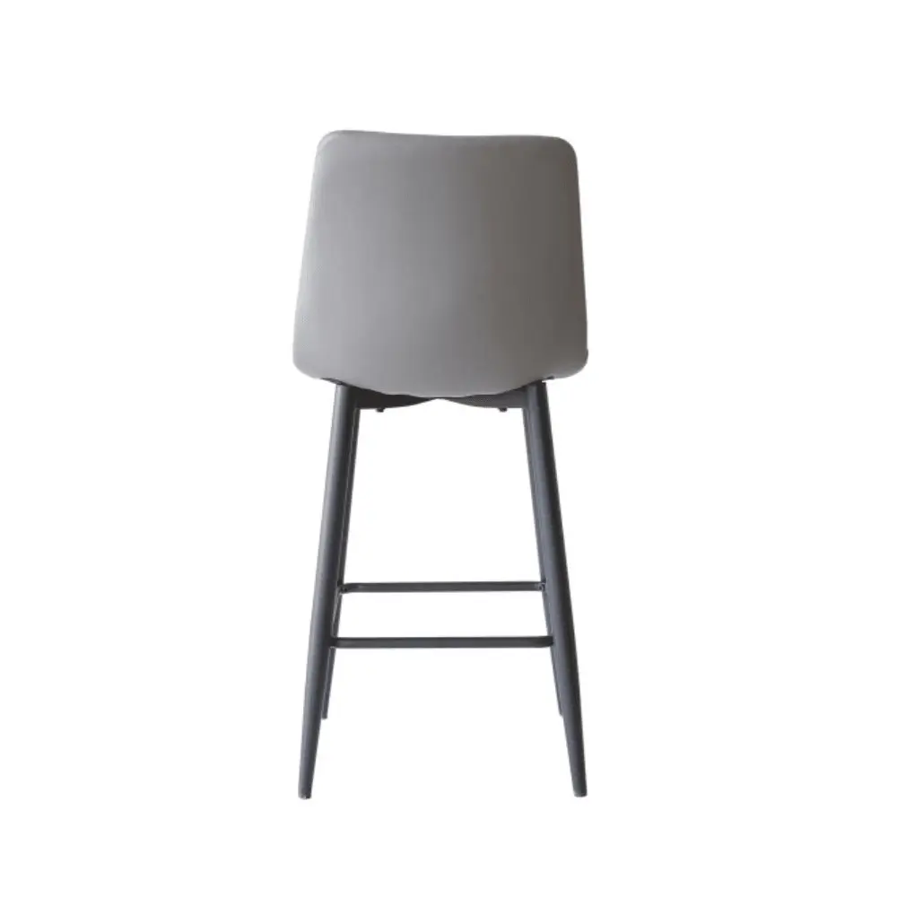 Raimon Furniture Set Of 2 Reese Modern Eco Leather Kitchen Counter Bar Stool 65cm - Grey