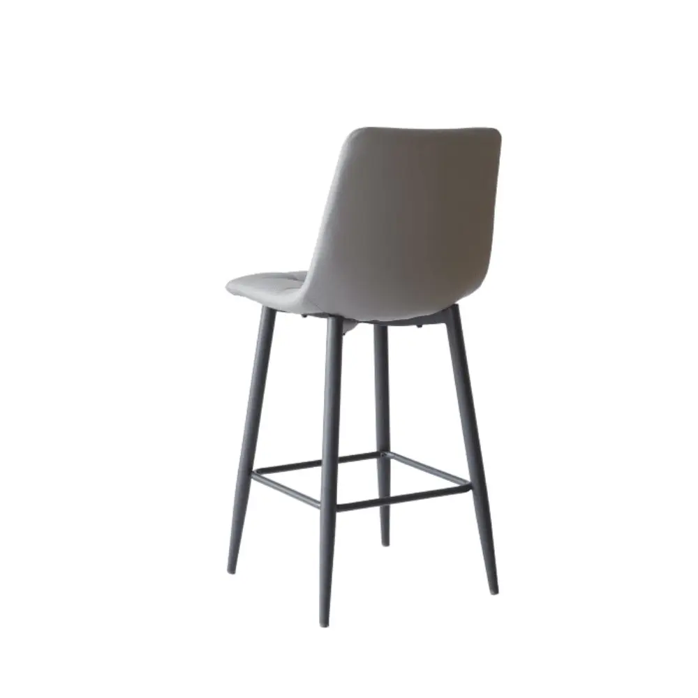 Raimon Furniture Set Of 2 Reese Modern Eco Leather Kitchen Counter Bar Stool 65cm - Grey