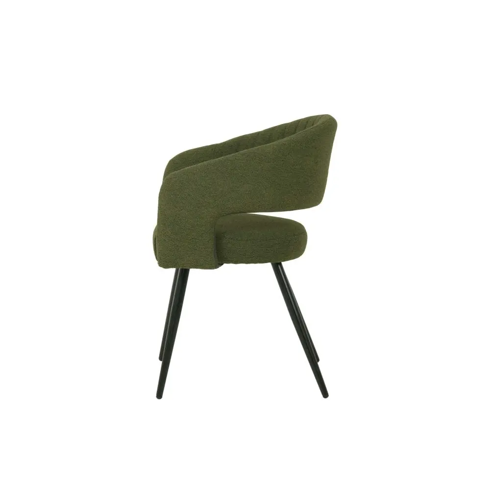 Raimon Furniture Set Of 2 Merril Modern Boucle Fabric Kitchen Dining Chair - Olive