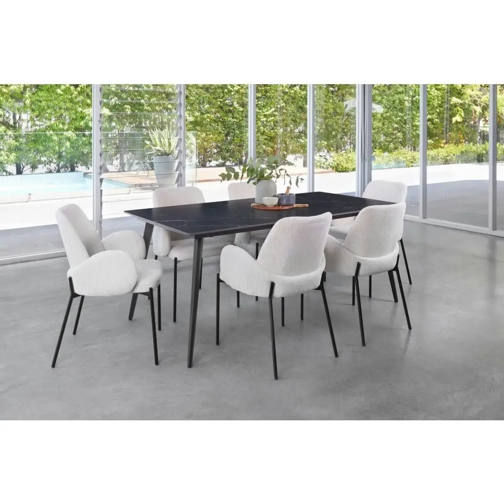 Raimon Furniture Cosmo Modern Ceramic Rectangular Kitchen Dining Table 180cm - Shakespeare Black