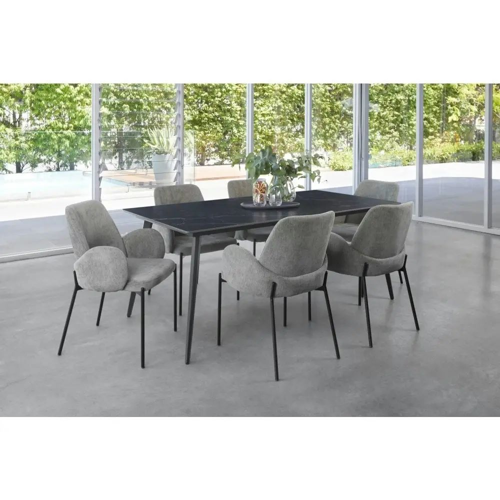 Raimon Furniture Cosmo Modern Ceramic Rectangular Kitchen Dining Table 180cm - Shakespeare Black