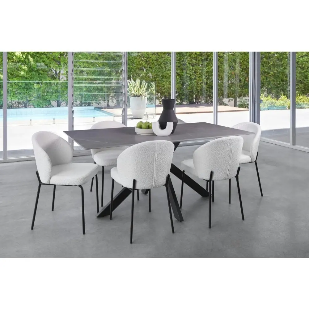 Raimon Furniture Marion Rectangular Modern Ceramic Kitchen Dining Table 180cm - Bulgarian Grey