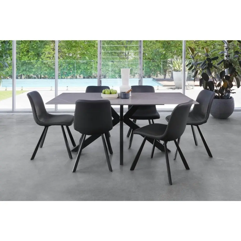 Raimon Furniture Marion Rectangular Modern Ceramic Kitchen Dining Table 180cm - Bulgarian Grey