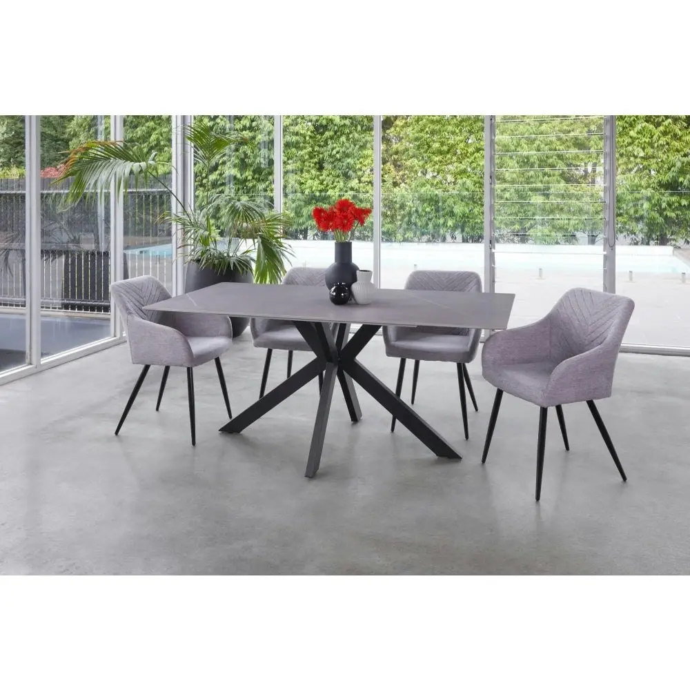 Raimon Furniture Marion Rectangular Modern Ceramic Kitchen Dining Table 180cm - Bulgarian Grey