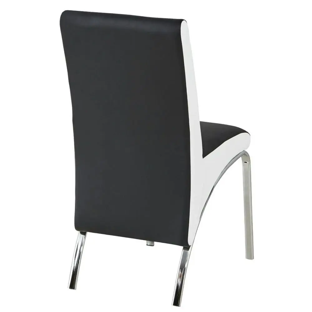 Our Home Set Of 4 Celine PU Leather Dining Chair W/ Metal Legs - Black