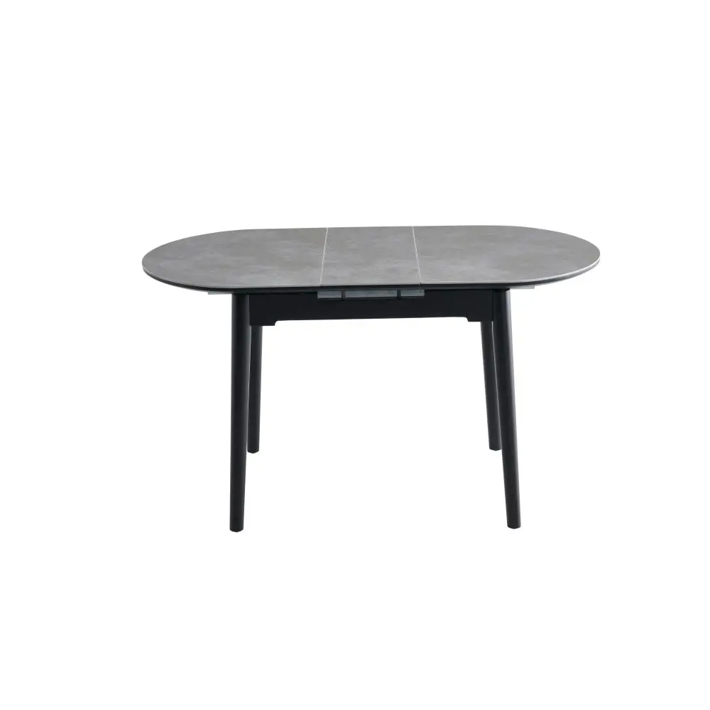 Raimon Furniture Tyron Oval Extension Wooden Ceramic Dining Table 110-140cm - Greystone Ceramic