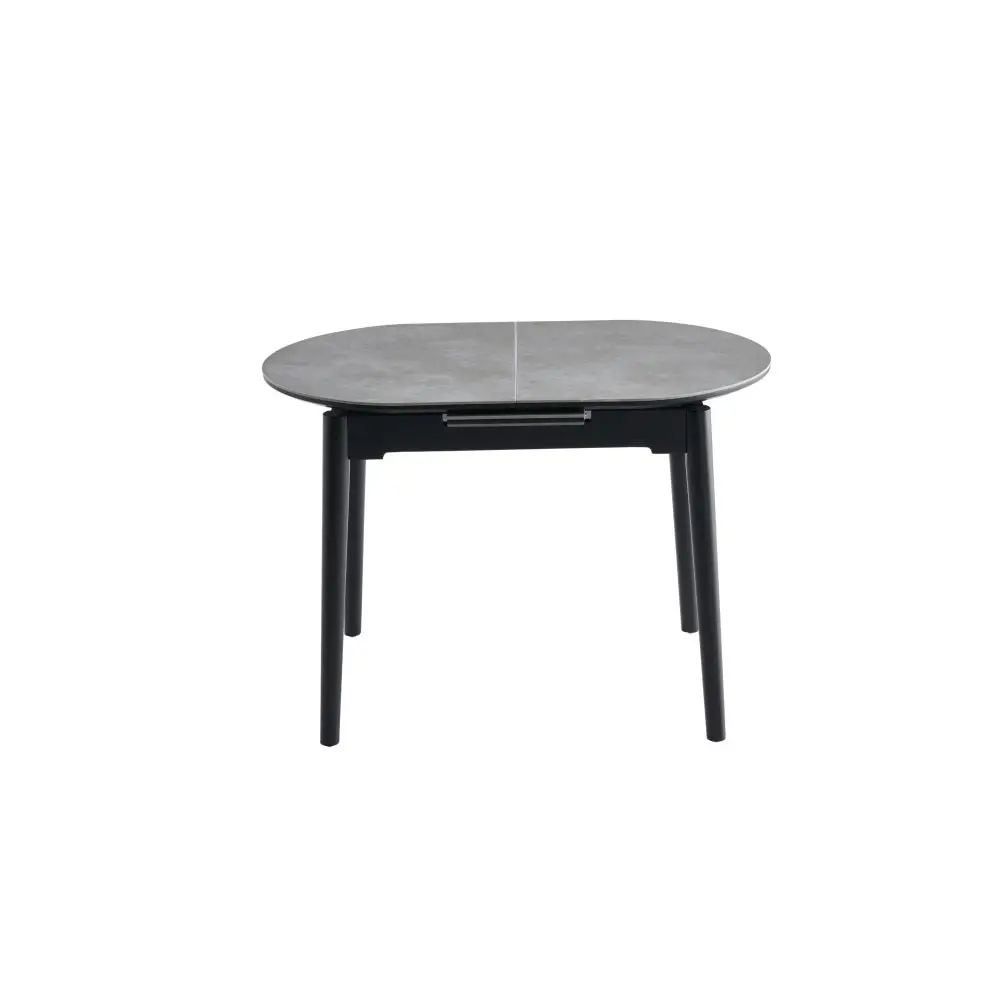 Raimon Furniture Tyron Oval Extension Wooden Ceramic Dining Table 110-140cm - Greystone Ceramic