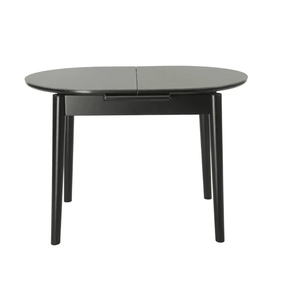 Raimon Furniture Tyron Oval Extension Wooden Ceramic Dining Table 110-140cm - Black Ceramic