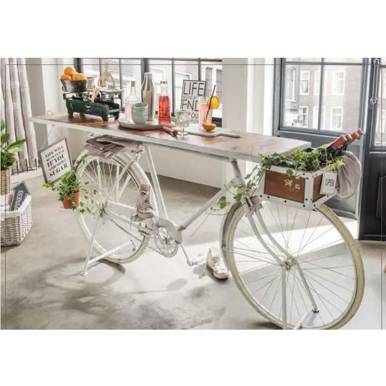 Vintage Rustic Bicycle Design Bar Kitchen Table