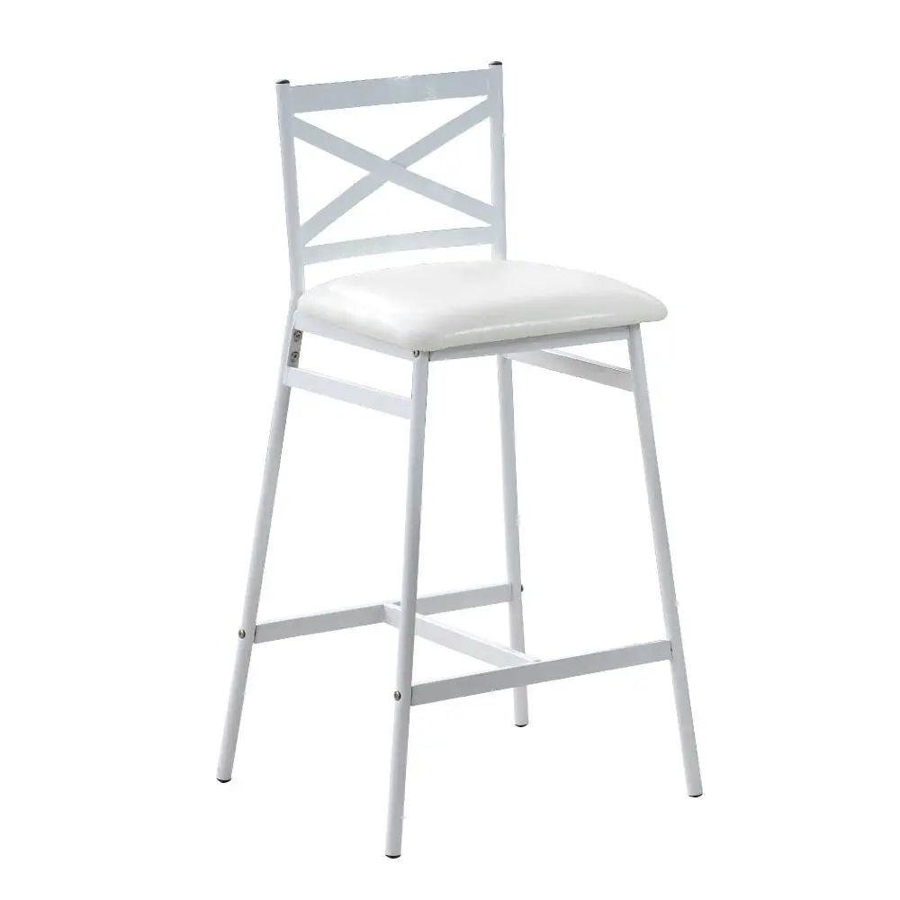 Set Of 2 Connie Metal Frame PU Seat Kitchen Counter Bar Stool - White