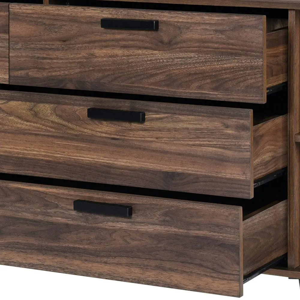 Damian Wooden Sideboard Buffet Unit Storage Cabinet - Walnut