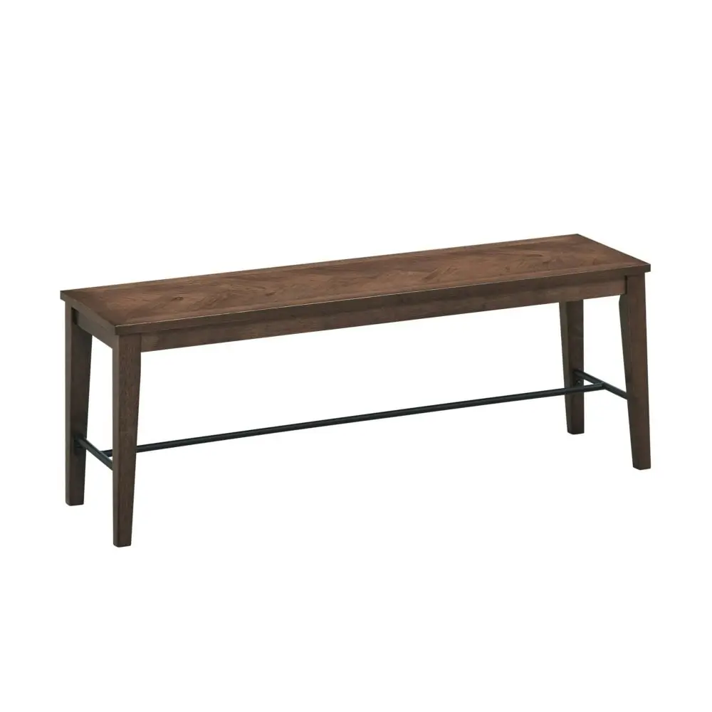 Bosco Wooden Dining Seat Bench Chair Metal Frame - Walnut & Black