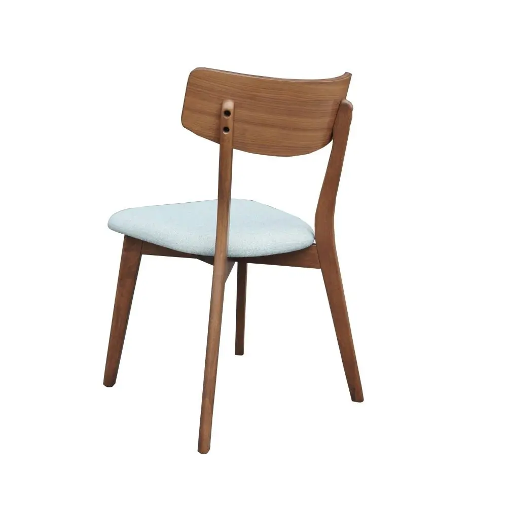 Design Square Set Of 2 Fabric Dining Chair Wooden Frame - Mint & Walnut