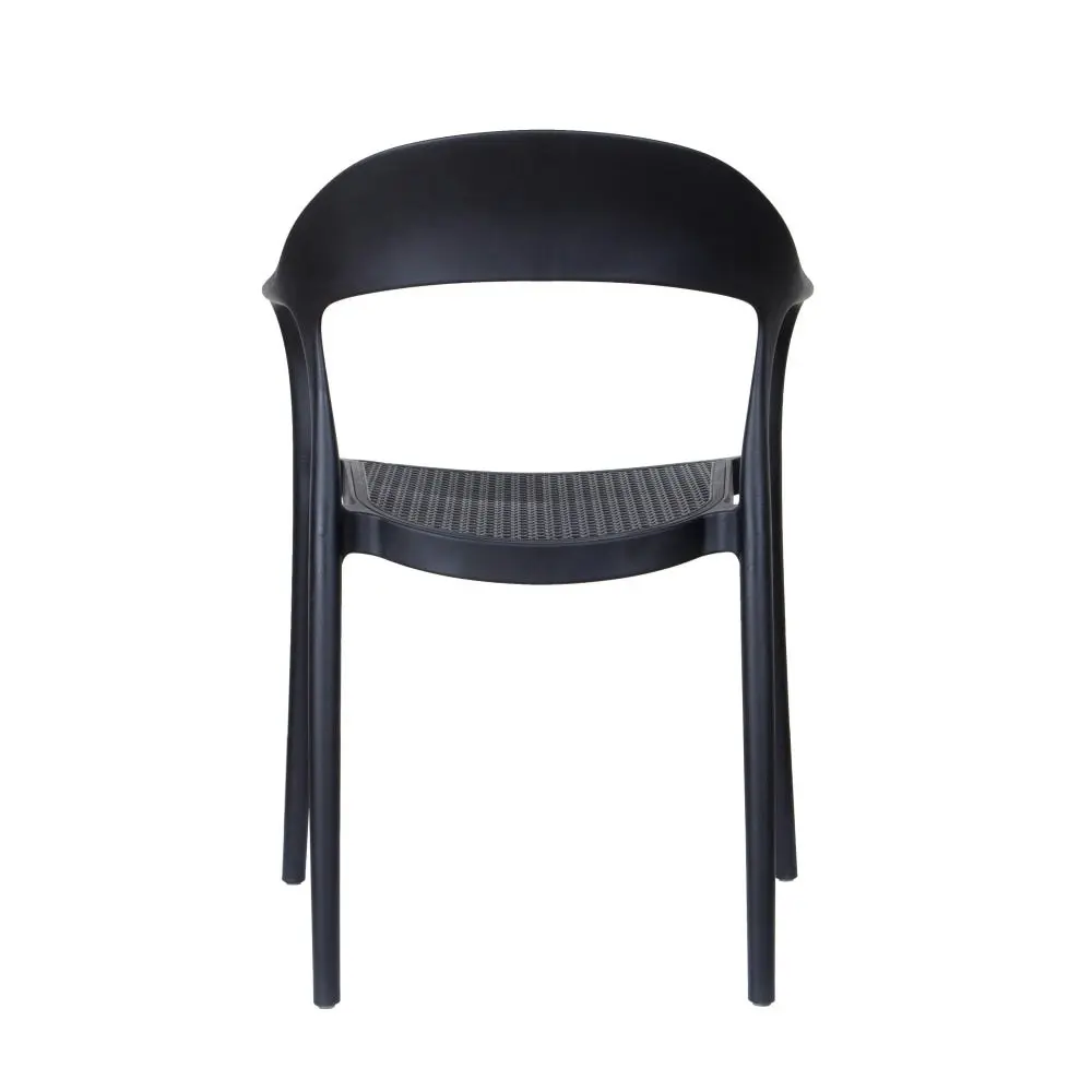 Design Square Set Of 2 Regas Modern Scandinavian Kitchen Dining Arm Chairs - Black