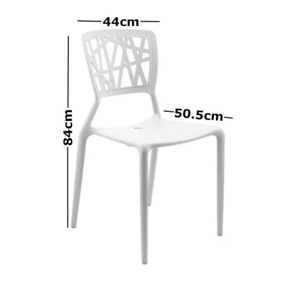 Set of 4 - Dondoli E Pocci Viento Replica Dining Chair - White