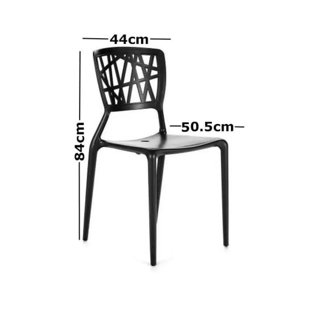 Set of 4 - Dondoli E Pocci Viento Replica Dining Chair - Black