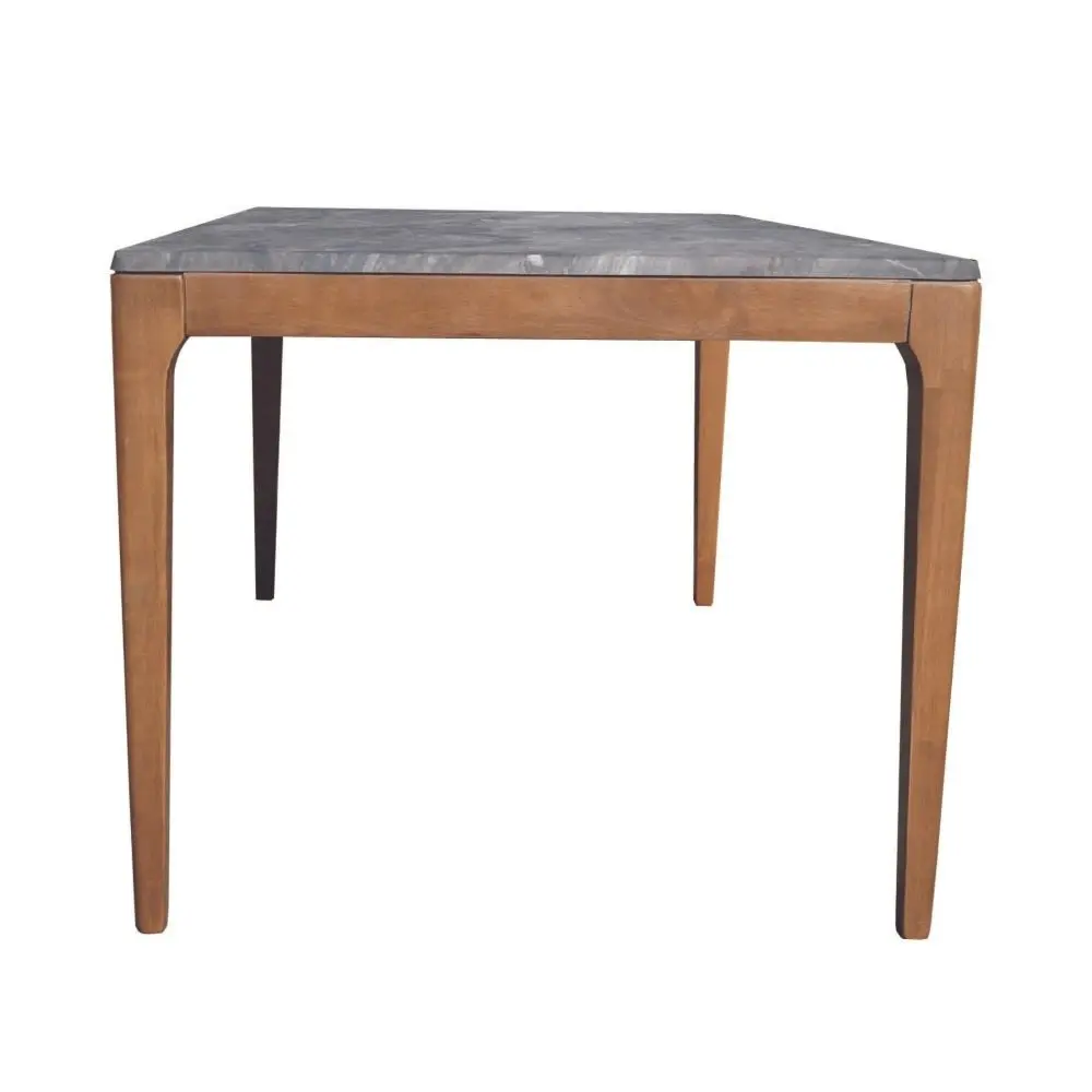 Design Square Rectangle Wooden Dining Table 160cm Paladina Look - Walnut & Grey