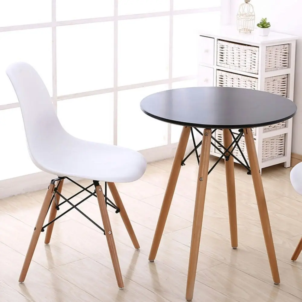 Design Square Set Of 4 Replica Dining Chair Eiffel Design Wooden Legs - White