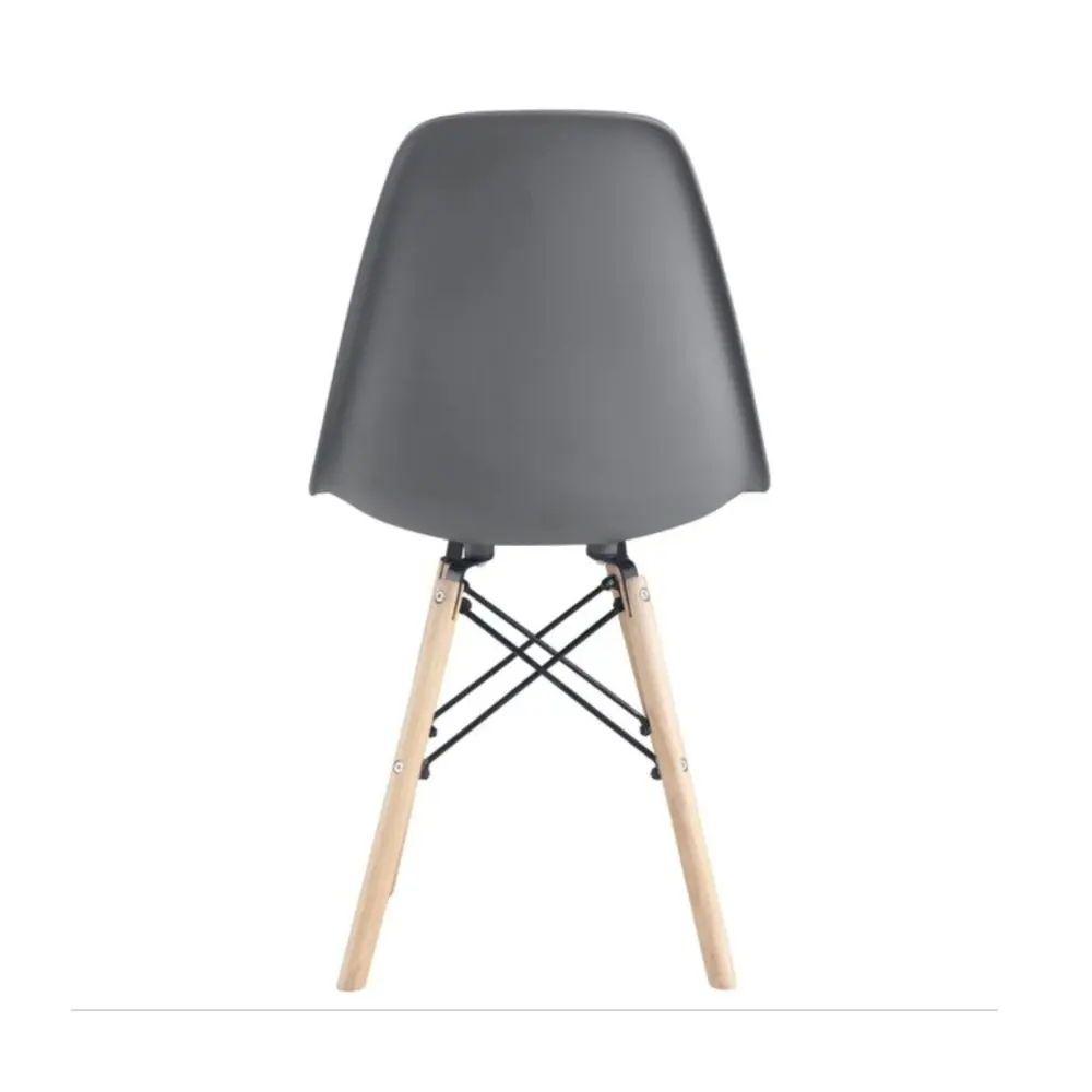 Design Square Set Of 4 Replica Dining Chair Eiffel Design Wooden Legs - Grey