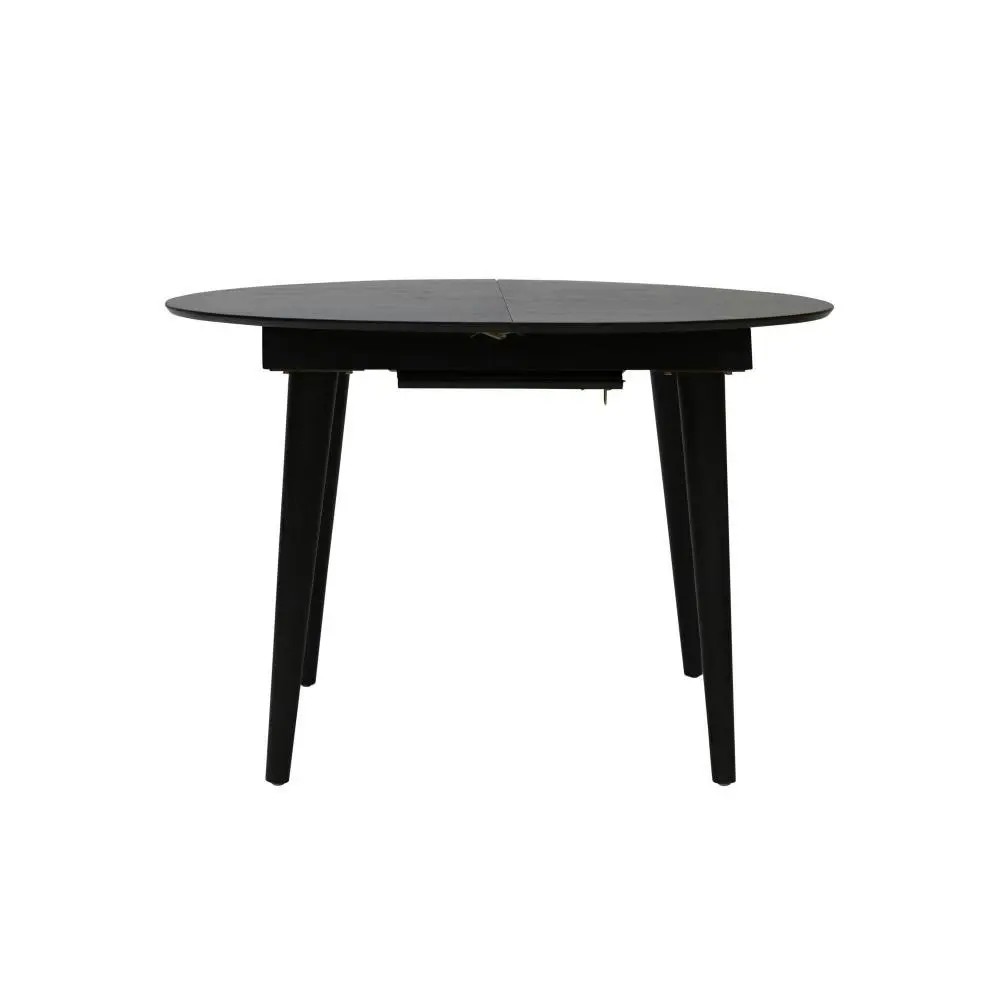 6IXTY Noche Round Oval Wooden Extension Dining Table 110-145cm - Black