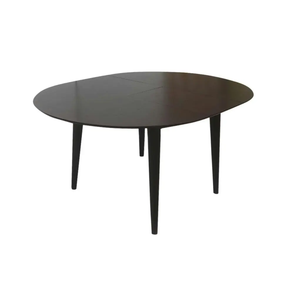 6IXTY Noche Round Oval Wooden Extension Dining Table 110-145cm - Black